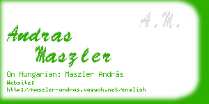 andras maszler business card